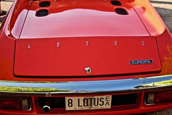 Downers Grove Stati Uniti Giu 2019 Una Lotus Europa Rossa — Foto Stock