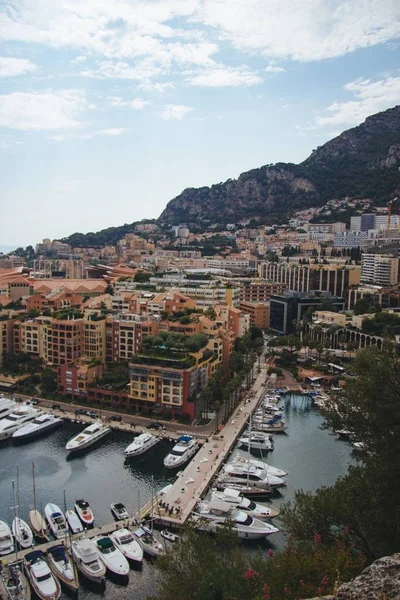 Plan Vertical Port Fontvieille Monaco Pendant Journée — Photo