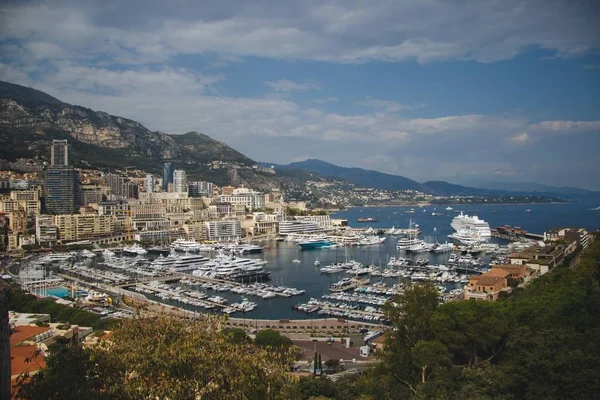 Vue Grand Angle Des Bâtiments Ville Monte Carlo Monaco — Photo
