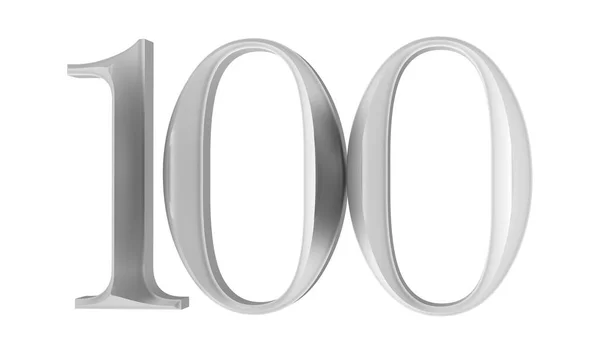 Número de digital cien en un fondo blanco — Foto de Stock