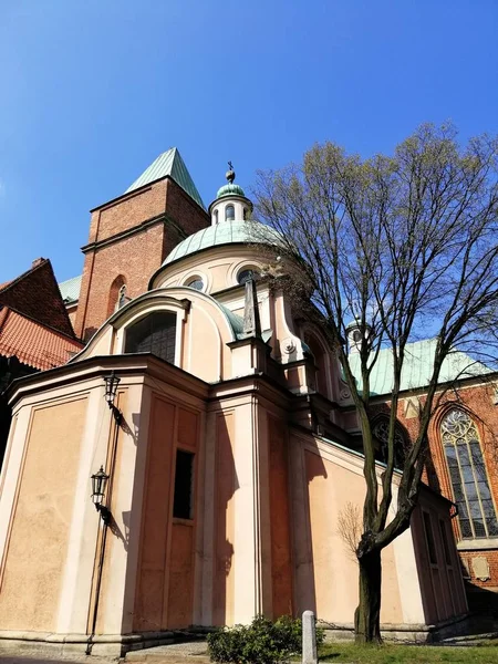 Varşova 'daki Aziz John Katedrali' nin yakınındaki kubbenin dikey görüntüsü. — Stok fotoğraf