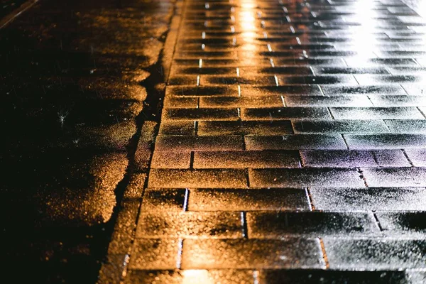 雨の都市の通りの夜 — ストック写真