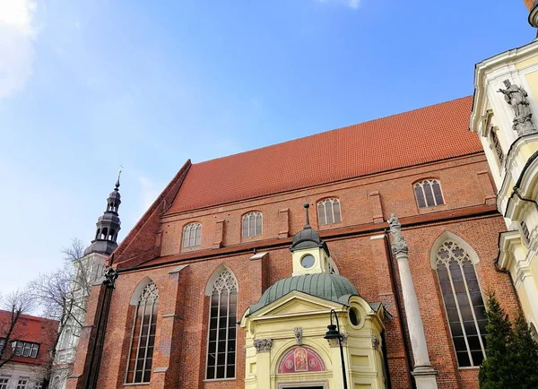 Bottom View Shot Cathedral Vincent James Wrocaw Poland — Stock Photo, Image