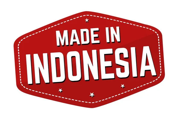 Beyaz Arka Planda Kırmızı Ile Endonezya Üretilen Bir Resim — Stok fotoğraf