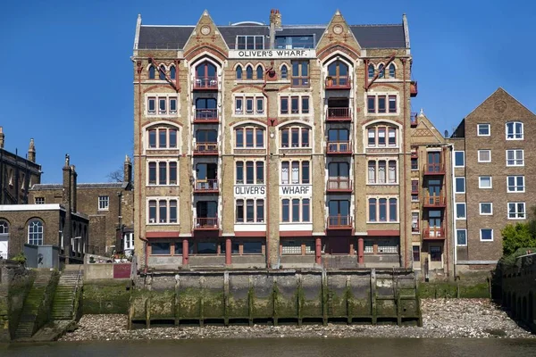 Oliver Wharf Byggnaden Norra Stranden Themsen East London Storbritannien — Stockfoto