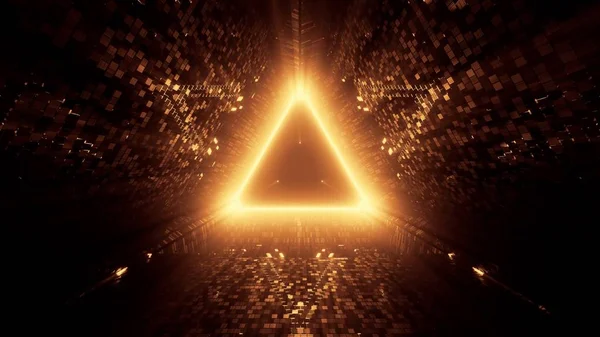Les Lumières Laser Néon Dans Une Forme Triangulaire Avec Fond — Photo