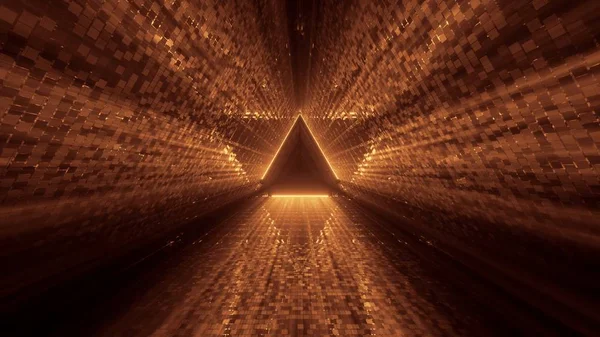Enfriar fondo futurista con un brillante triángulo dorado en el medio. — Foto de Stock