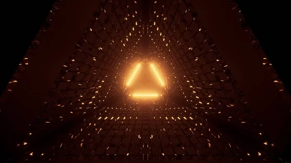 Shot of the triangular shape made out of glowing line and dots — Stock Photo, Image