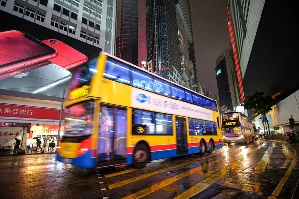 Hong Kong Botswana Marzo 2019 Autobuses Dos Pisos Conducen Por — Foto de Stock