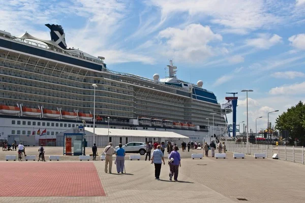 Rostock Germany Jul 2019 Celebrity Eclipse Cruise Ship Docked Port — Stock Photo, Image