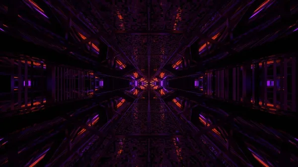 Тоннель Красочными Неоновыми Огнями Темноте Отлично Подходит Прохладного Фона — стоковое фото