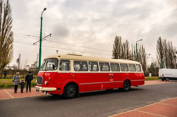 Poznań Polska Listopada 2019 Zaparkowana Stara Ekspozycja Klasyczna Autobus Komunikacji — Zdjęcie stockowe