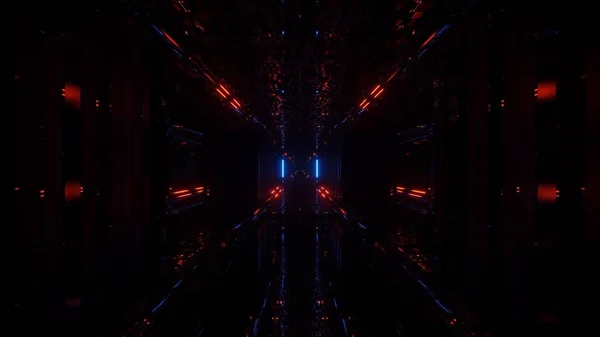 Cool futuristische achtergrond met rood en blauw knipperende lichten — Stockfoto
