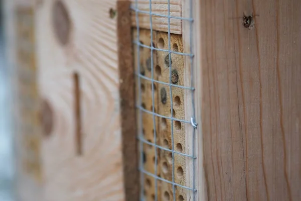 Closeup shot of a metal chain on the wood — Stock Photo, Image