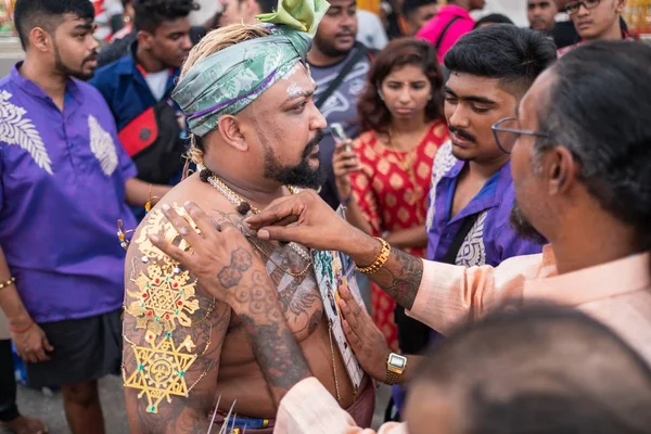 Сінгапур Сінгапур Лютого 2020 Thaipusam Релігійне Свято Прихильників Його Найцікавішим — стокове фото