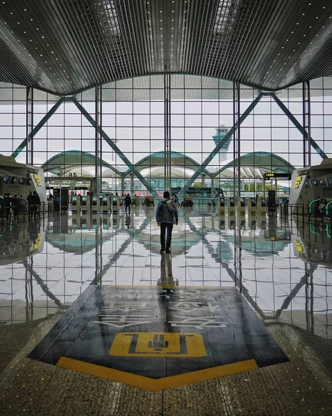 Guangzhou China Janeiro 2019 Muito Novo Terminal Aeroporto Internacional Guangzhous — Fotografia de Stock