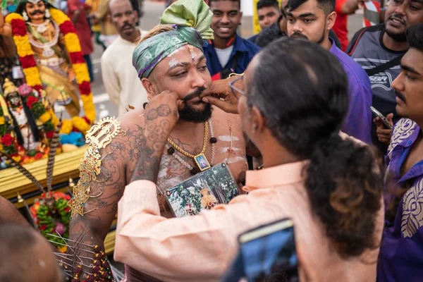 Сінгапур Сінгапур Лютого 2020 Thaipusam Релігійне Свято Прихильників Його Найцікавішим — стокове фото