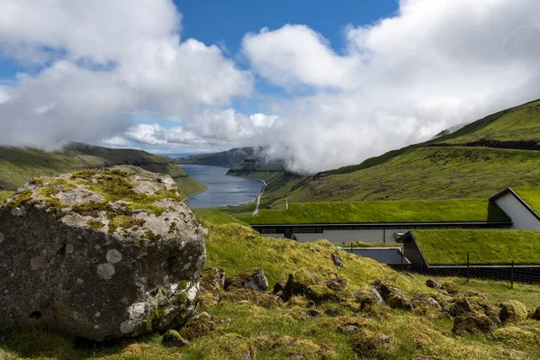 Vale Verde Mjorkadalur Ilha Faroé — Fotografia de Stock
