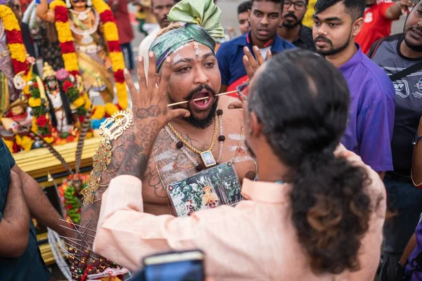 Cingapore Cingapore Fevereiro 2020 Thaipusam Uma Celebração Religiosa Dos Devotos — Fotografia de Stock