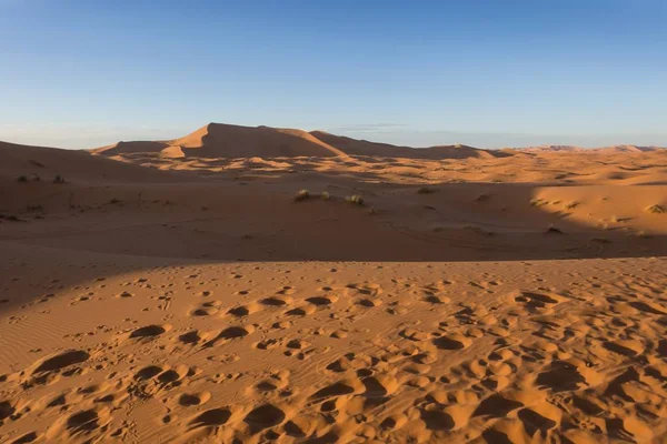 Szahara Sivatag Nappal Erg Chebbi Merzouga Marokkó — Stock Fotó