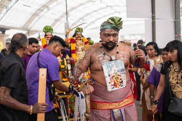 Сінгапур Сінгапур Лютого 2020 Thaipusam Релігійне Свято Прихильників Його Найцікавішим — стокове фото