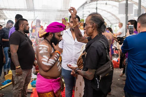 Singapur Singapur Şubat 2020 Thaipusam Dindarların Dini Bir Kutlamasıdır Işığı — Stok fotoğraf