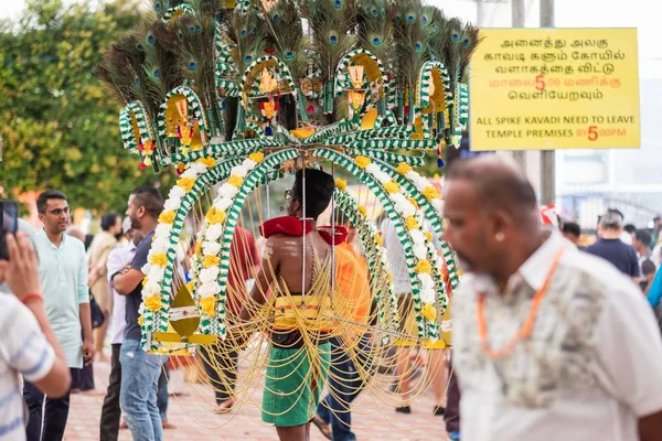 Singapur Singapur 2020 Thaipusam Una Celebración Religiosa Los Devotos Punto — Foto de Stock