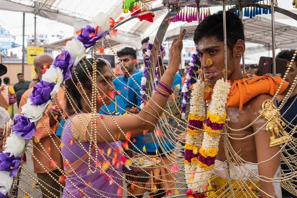 Сінгапур Сінгапур Лютого 2020 Thaipusam Релігійне Свято Прихильників Його Найцікавішим — стокове фото