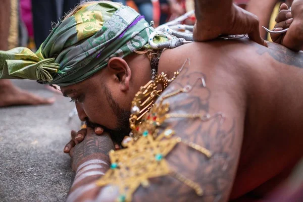 Singapur Singapur Lutego 2020 Thaipusam Jest Religijną Celebracją Wielbicieli Jego — Zdjęcie stockowe