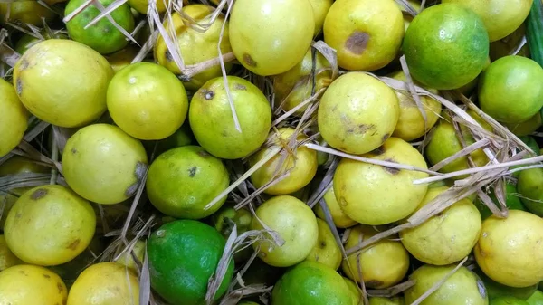 Plano Primer Plano Alto Ángulo Limones Cosechados — Foto de Stock