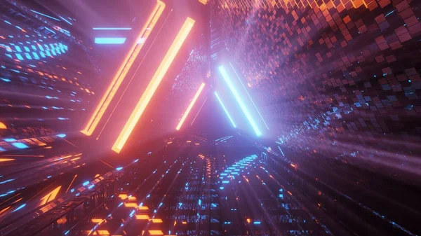 Ein Cooles Dreieckiges Futuristisches Science Fiction Techno Licht Perfekt Für — Stockfoto