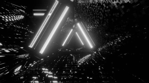 光の効果を持つグレースケールの未来的抽象的背景 — ストック写真