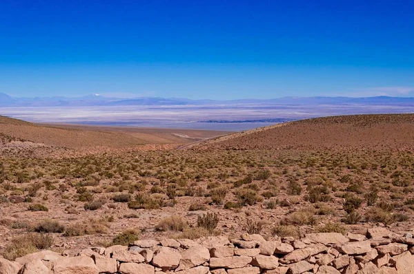 Hermoso Plano Las Rocas Desierto Bajo Cielo Azul San Pedro — Foto de Stock