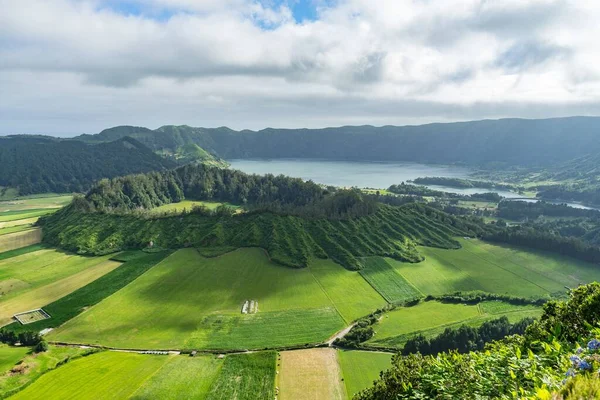 Het Betoverende Uitzicht Sete Cidades Sao Miguel Azoren Portugal Een — Stockfoto