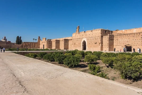 Kamenné Brány Paláce Badi Marrákeši Maroko — Stock fotografie