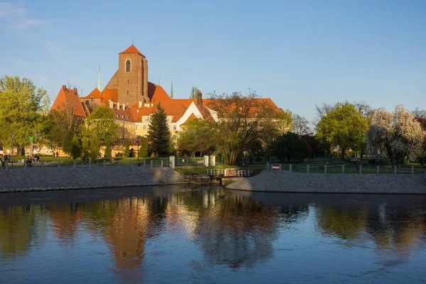 Die Kathedrale Des Johannes Des Täufers Oder Bei Sonnenuntergang Breslau — Stockfoto