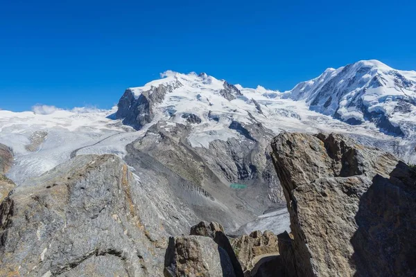 Una Hermosa Toma Del Glaciar Gorner Suizo Alpes Suizos Región — Foto de Stock