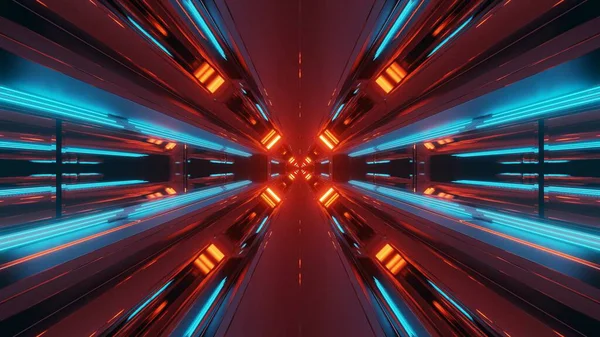 Een Coole Futuristische Abstracte Achtergrond Met Gloeiende Neonlichten — Stockfoto