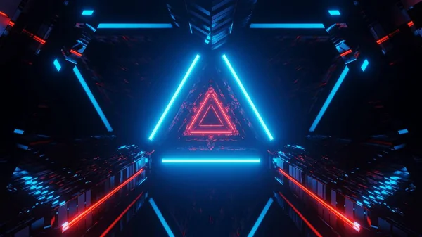 Ein Cooler Futuristischer Hintergrund Mit Blauem Und Rotem Neonlicht — Stockfoto