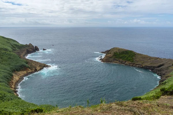 Vysokoúhlý Snímek Malého Zálivu Faial Islandu Azory Portugalsko — Stock fotografie