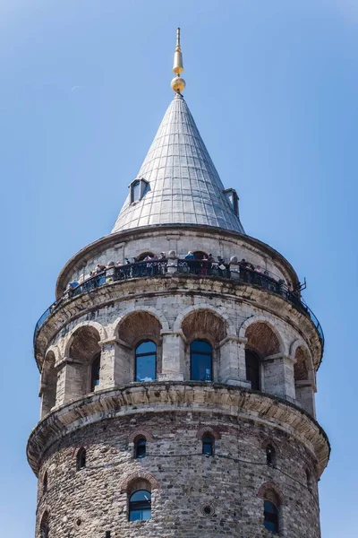 Κάθετη Λήψη Του Πύργου Γαλατά Στην Τουρκία Την Ημέρα — Φωτογραφία Αρχείου