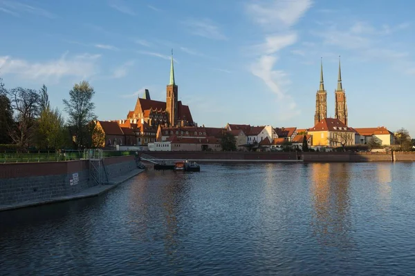 Die Kathedrale Des Johannes Des Täufers Oder Bei Sonnenuntergang Breslau — Stockfoto