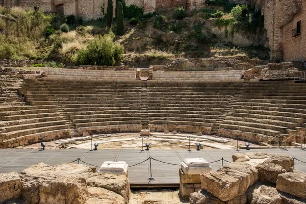 Teatro Romano Mlaga Antigo Anfiteatro Romano Málaga Espanha — Fotografia de Stock