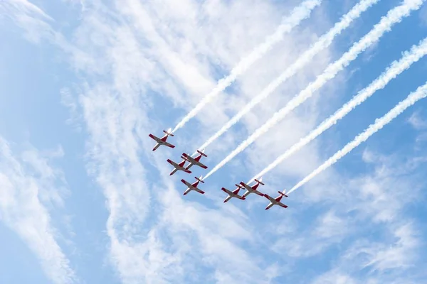 Die Sieben Himmel Fliegenden Kampfjets — Stockfoto