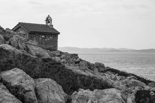 Cliché Échelle Grise Chapelle Saint André Vrgada Croatie — Photo