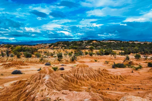 Hermoso Paisaje Con Rocas Arenosas Desierto Tatacoa Columbia — Foto de Stock