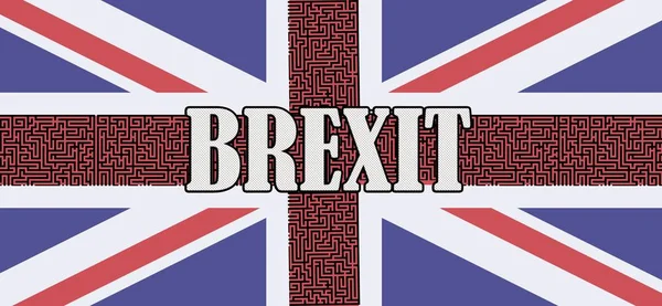 Illustration Förenade Kungarikets Flagga Med Ordet Brexit Skrivet Den — Stockfoto