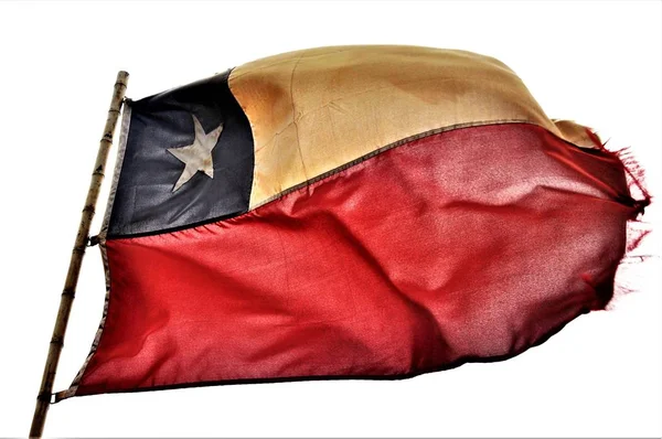 Şili Bayrağını Gün Boyunca Sallayan Eski Bir — Stok fotoğraf