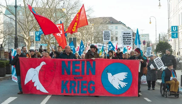 Munich Germany Feb 2020 Demonstration People Demanding Peace World German — Stock Fotó