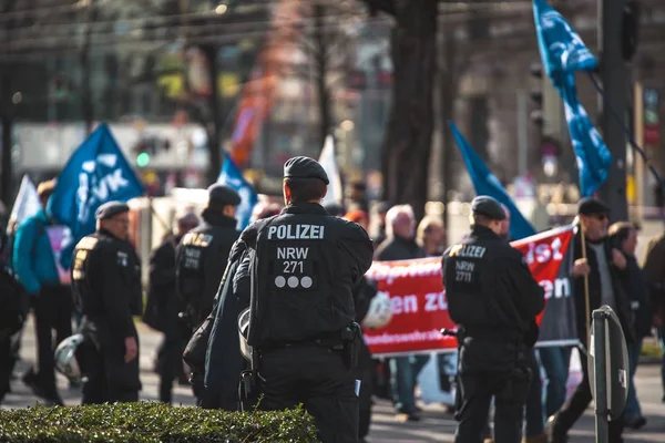 Munich Allemagne Février 2020 Police Lors Une Manifestation Allemagne Les — Photo